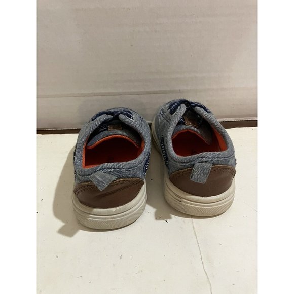 carters  baby toddler  size 4 blue  Denim casual self lacing shoes - Picture 4 of 8